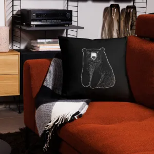 Bear Illustration Throw Pillow