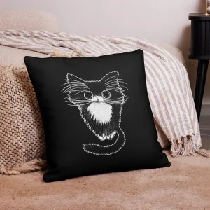 Abstract Cat Face with Whiskers Decorative Pillow