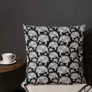Stylized Frog Repeat Pattern Throw Pillow