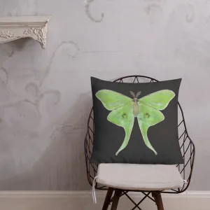 Luna Moth Illustration Throw Pillow