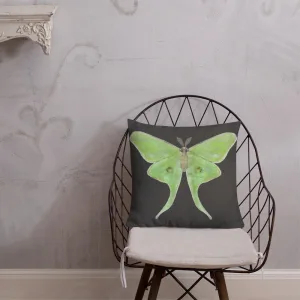 Luna Moth Illustration Throw Pillow