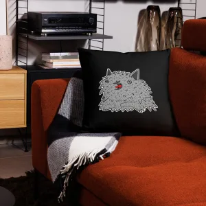 Stylized Cat Face Throw Pillow
