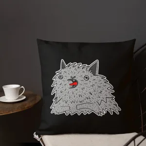 Stylized Cat Face Throw Pillow