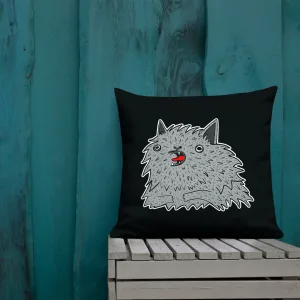 Stylized Cat Face Throw Pillow