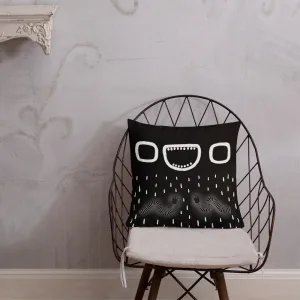 Abstract Face Pattern Throw Pillow