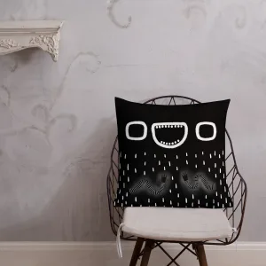 Abstract Face Pattern Throw Pillow