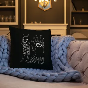 Abstract Creatures Throw Pillow