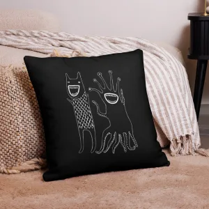 Abstract Creatures Throw Pillow