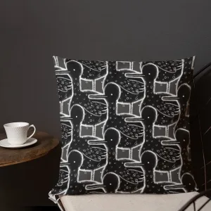 Black and White Duck Pattern Throw Pillow
