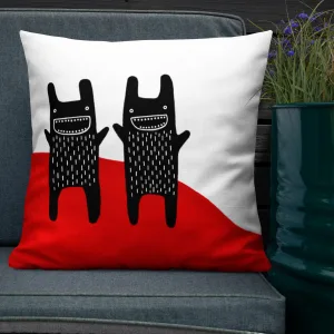 Whimsical Animal Illustration Accent Pillow