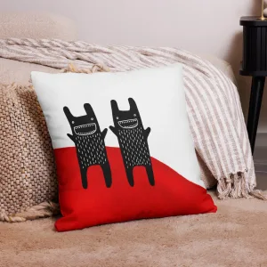 Whimsical Animal Illustration Accent Pillow