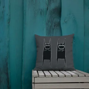 Abstract Rabbit-like Figures Throw Pillow