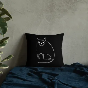 Cat with Skull Face Outline Throw Pillow