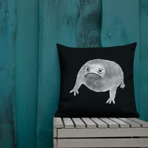 Abstract Amphibian-like Creature Throw Pillow