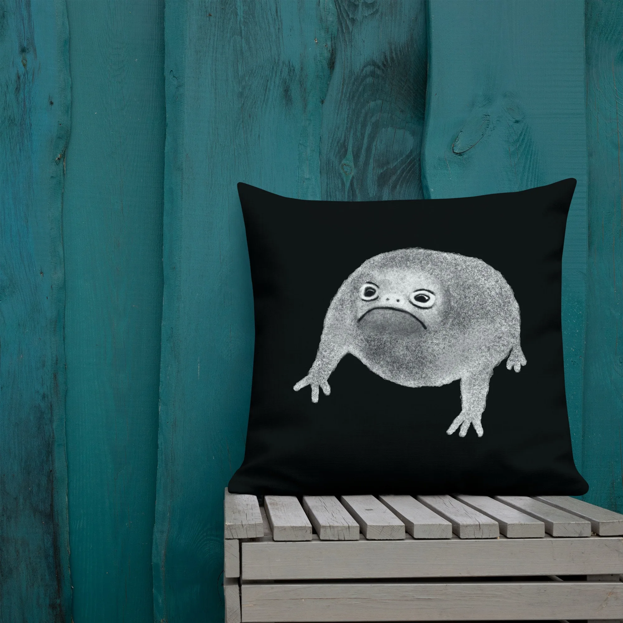 Abstract Amphibian-like Creature Throw Pillow
