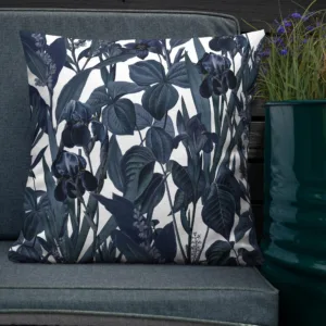 Black and White Lily Throw Pillow