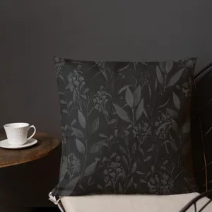 Dark Vintage Botanical Throw Pillow