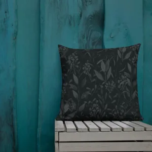 Dark Vintage Botanical Throw Pillow