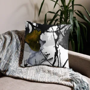 Minimalist Abstract Gold Black White Throw Pillow
