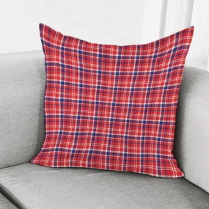4th of July American Plaid Print Throw Pillow With Inner Home Decor