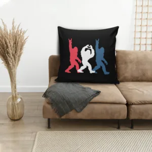 4th Of July Funny Bigfoot Red White And Blue Rock Sign Sasquatch Throw Pillow