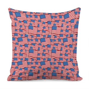 4th of July USA Flag Pattern Print Throw Pillow With Inner Home Decor