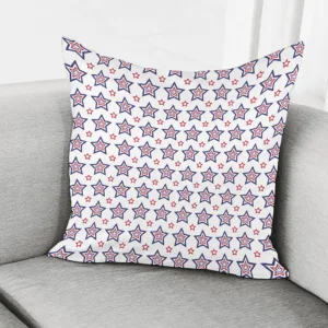 4th of July USA Star Pattern Print Throw Pillow With Inner Home Decor