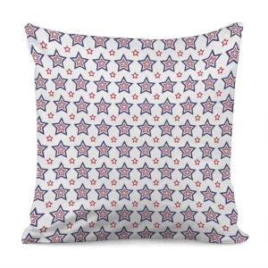 4th of July USA Star Pattern Print Throw Pillow With Inner Home Decor