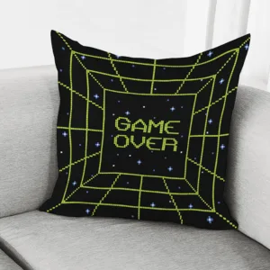 8-Bit Game Over Print Throw Pillow With Inner Home Decor