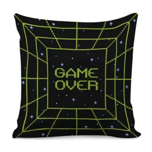 8-Bit Game Over Print Throw Pillow With Inner Home Decor