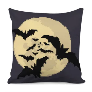 8-Bit Pixel Halloween Bat Print Throw Pillow With Inner Home Decor