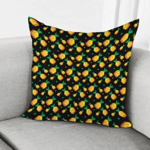 8-Bit Pixel Pineapple Print Throw Pillow With Inner Home Decor