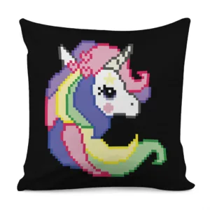 8-Bit Pixel Unicorn Print Throw Pillow With Inner Home Decor