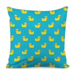 8-Bit Rubber Duck Pattern Print Throw Pillow With Inner Home Decor