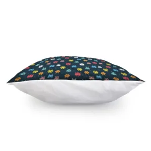 8-Bit Video Game Monsters Pattern Print Throw Pillow With Inner Home Decor