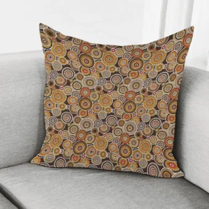 Aboriginal Art Dot Pattern Print Throw Pillow With Inner Home Decor