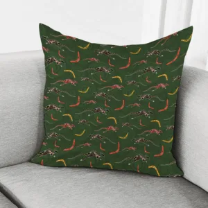Aboriginal Boomerang And Kangaroo Print Throw Pillow With Inner Home Decor