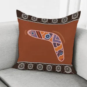 Aboriginal Dot Boomerang Print Throw Pillow With Inner Home Decor