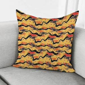 Aboriginal Kangaroo Pattern Print Throw Pillow With Inner Home Decor