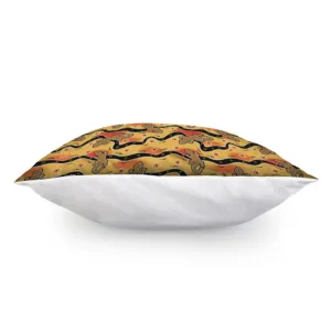 Aboriginal Lizard Pattern Print Throw Pillow With Inner Home Decor