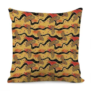 Aboriginal Lizard Pattern Print Throw Pillow With Inner Home Decor