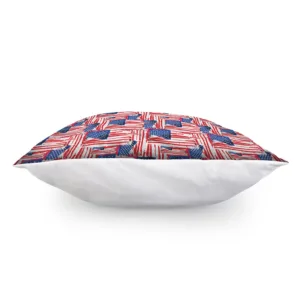 Abstract American Flag Print Throw Pillow With Inner Home Decor