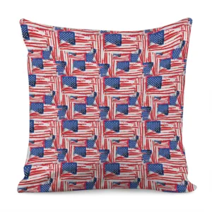 Abstract American Flag Print Throw Pillow With Inner Home Decor