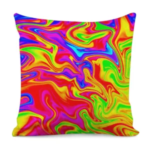Abstract Colorful Liquid Trippy Print Throw Pillow With Inner Home Decor