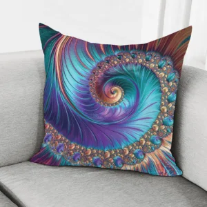 Abstract Fractal Print Throw Pillow With Inner Home Decor