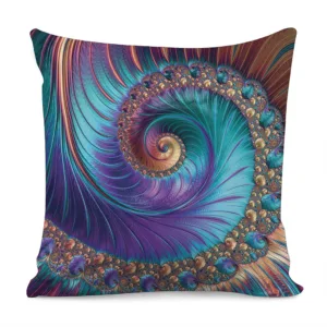 Abstract Fractal Print Throw Pillow With Inner Home Decor