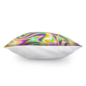 Abstract Holographic Liquid Trippy Print Throw Pillow With Inner Home Decor