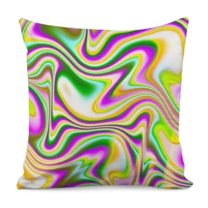 Abstract Holographic Liquid Trippy Print Throw Pillow With Inner Home Decor