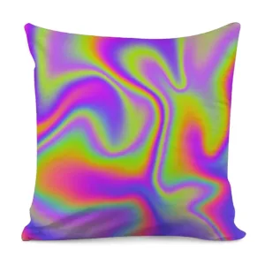 Abstract Holographic Trippy Print Throw Pillow With Inner Home Decor