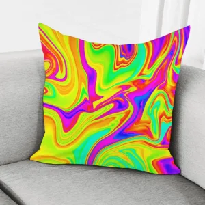 Abstract Liquid Trippy Print Throw Pillow With Inner Home Decor